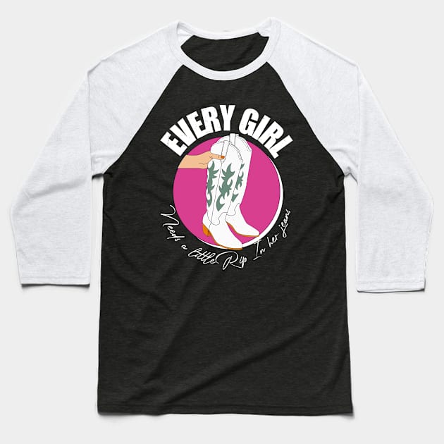 Every Girl Needs A Little Rip In Her Jeans Yellowstone Baseball T-Shirt by Exosia store